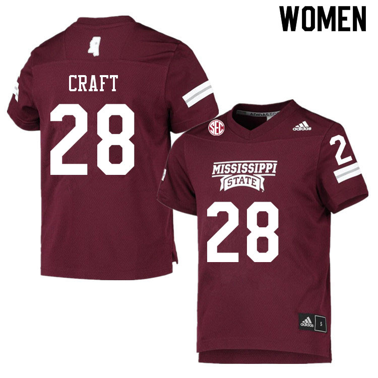 Women #28 Londyn Craft Mississippi State Bulldogs College Football Jerseys Sale-Maroon - Click Image to Close